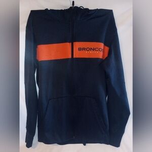 Men's Nike Navy Denver Broncos Team Sideline Full-Zip Performance Hoodie Size M
